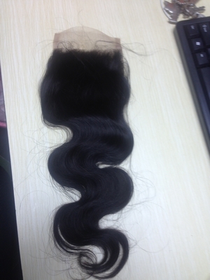 Beamys hair brazilian hair closure, silk base closure top quality 100%virgin hair bundles with lace closure