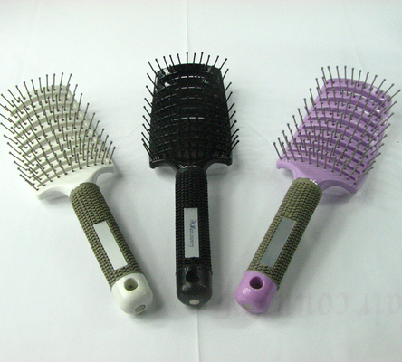 Styling Curved Vent Detangle Salon Hair Brush with PC + Nylon Pin