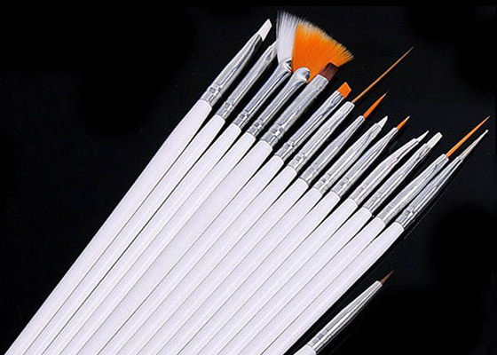 15pcs Nail Cleaning Brushes With Thick Handle For Acrylic Art White Color