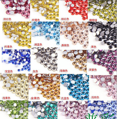 Non hot fix crystal strass for nail art decoration with various colors ss3/ss4/ss5/ss6